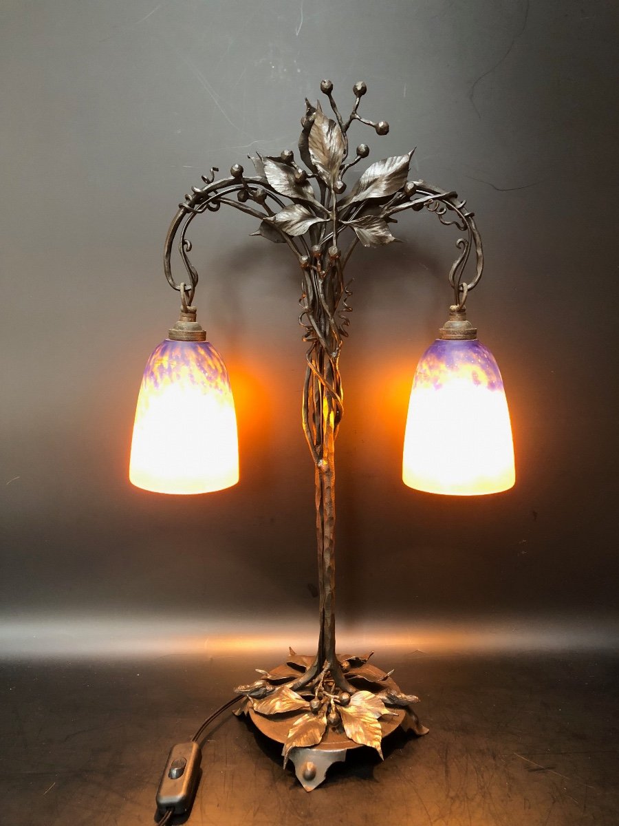 Schneider And Olié Double Art Nouveau Lamp-photo-8