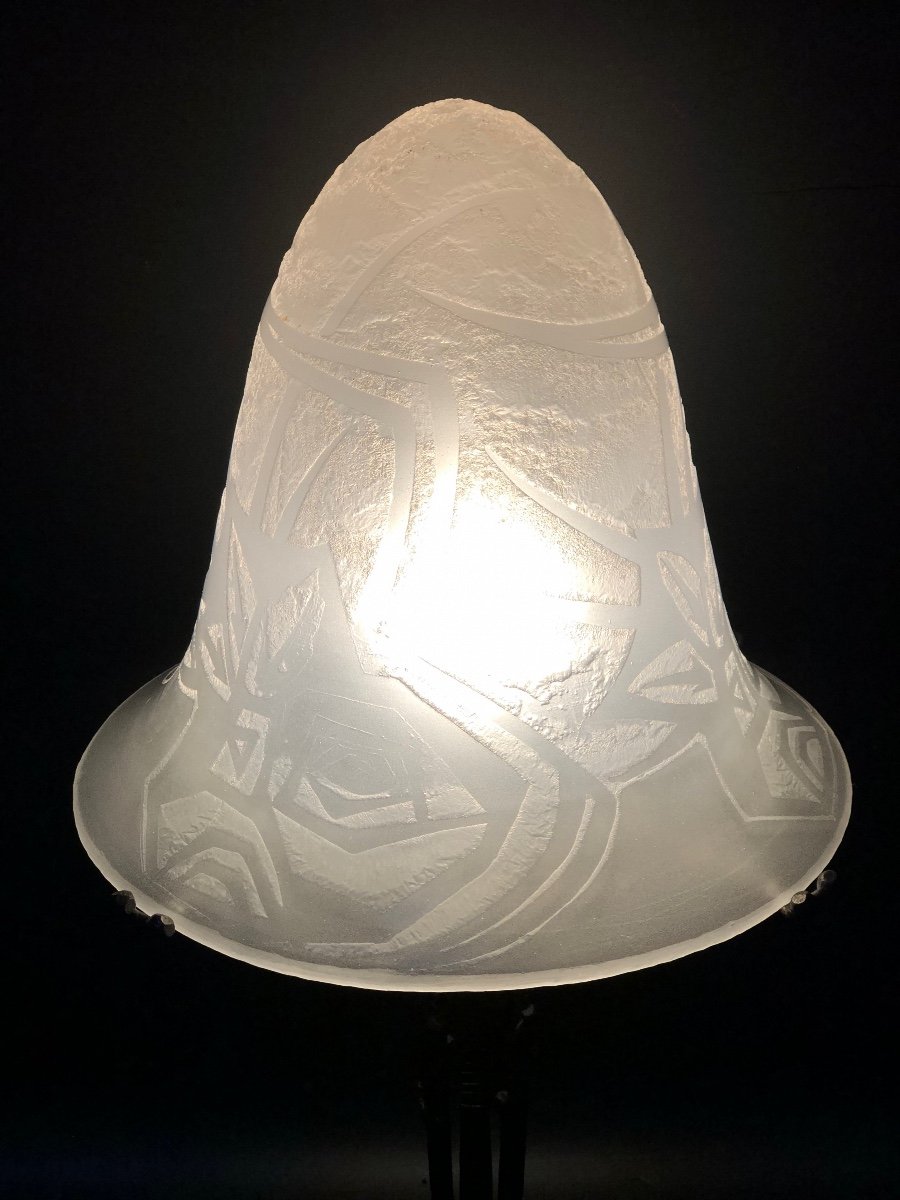 Paul Kiss And Jean Noverdy Art Deco Lamp-photo-5