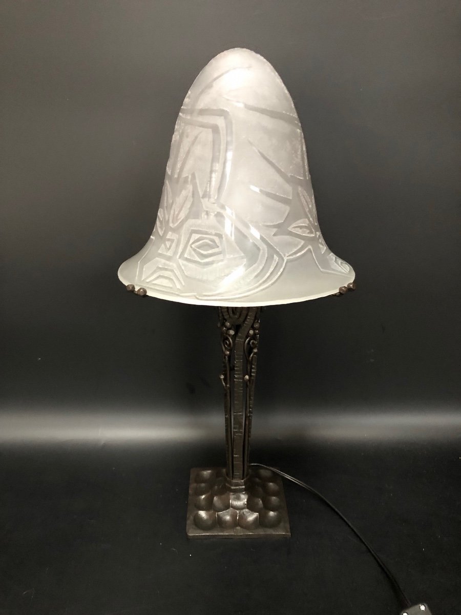 Paul Kiss And Jean Noverdy Art Deco Lamp