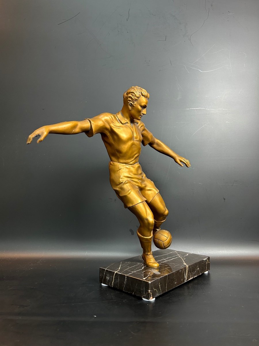 Art Deco Football Player Sculpture-photo-2