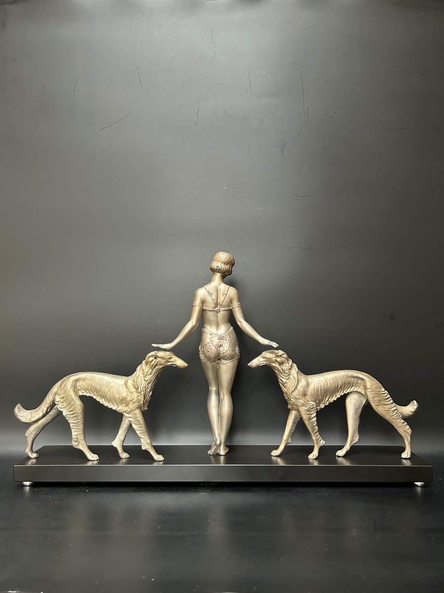 Art Deco Sculpture (my Friends Always) Signed Molins-photo-3