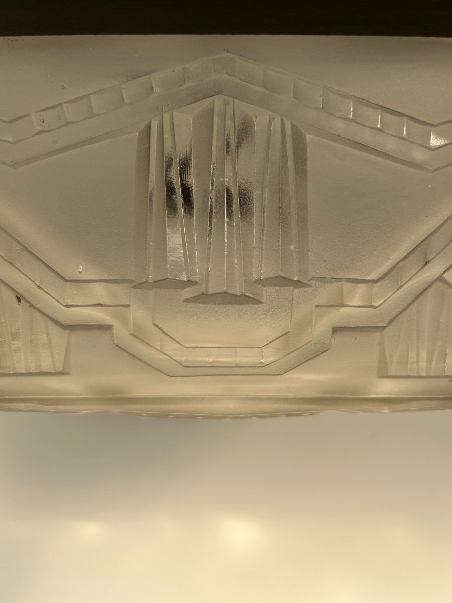 Art Deco Ceiling Lamp In Molded Glass -photo-2