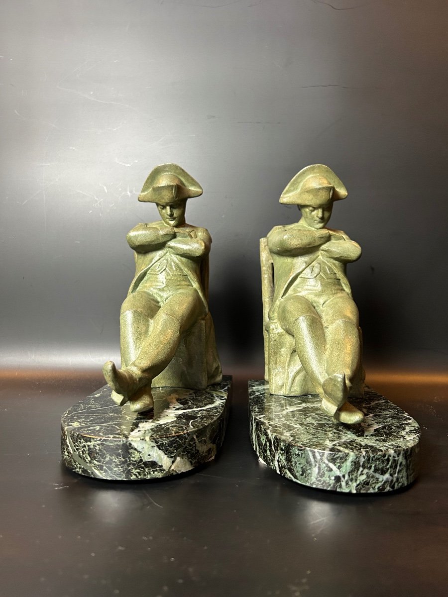 Pair Of Art Deco Bookends Signed L.carvin-photo-3
