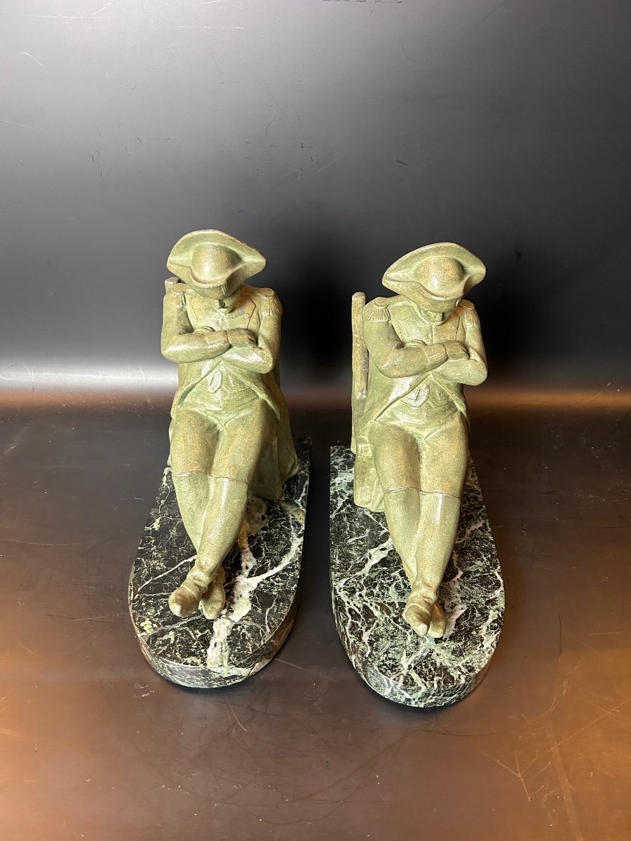 Pair Of Art Deco Bookends Signed L.carvin-photo-4