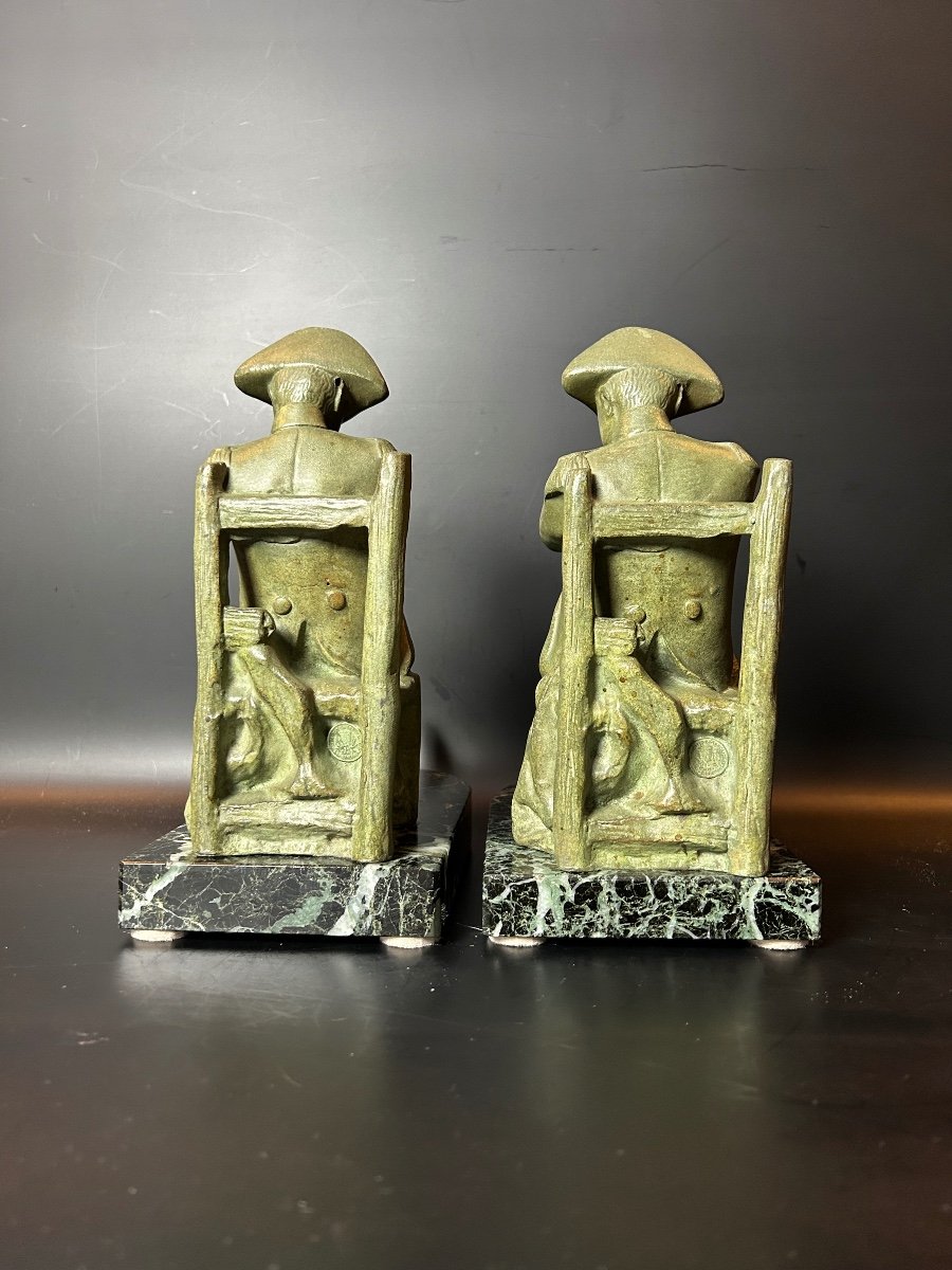 Pair Of Art Deco Bookends Signed L.carvin-photo-3