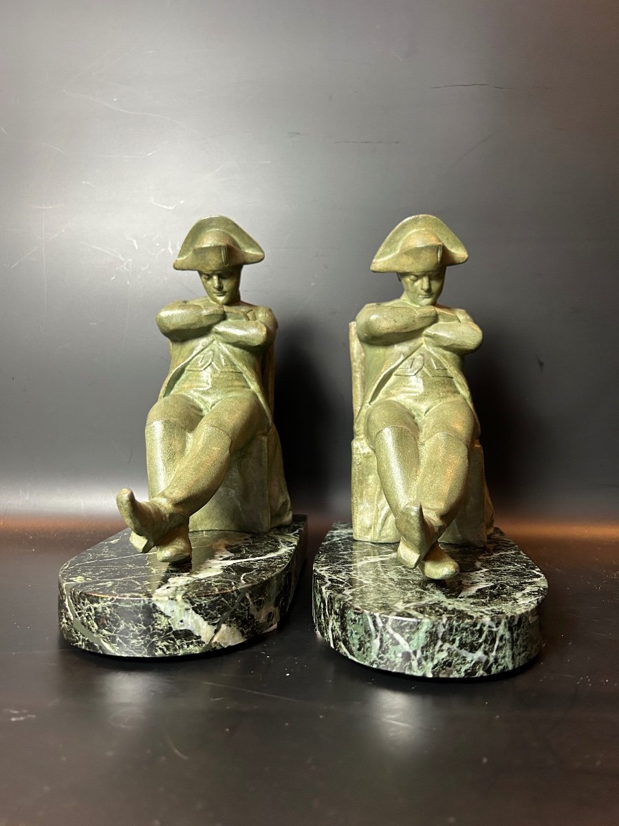 Pair Of Art Deco Bookends Signed L.carvin-photo-4