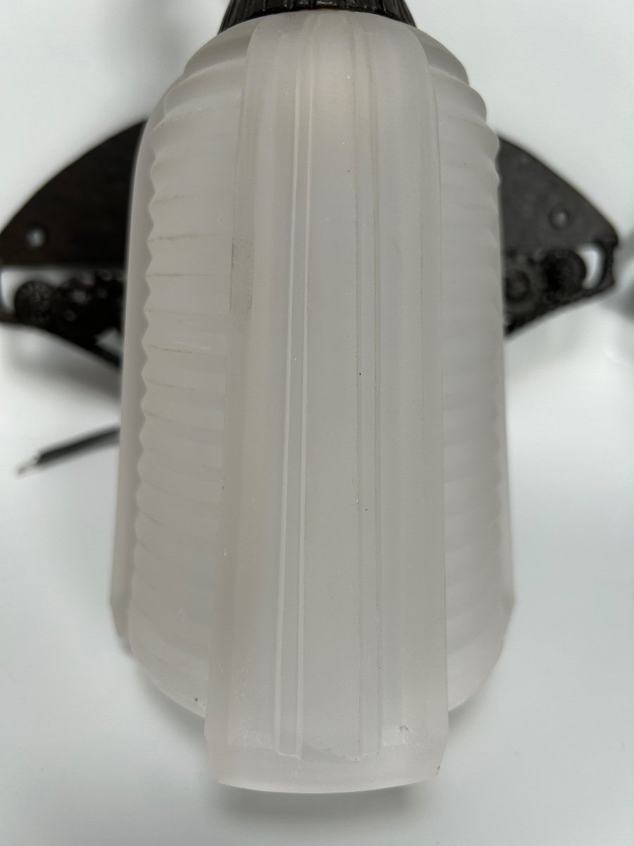 Petitot Pair Of Art Deco Sconces -photo-3