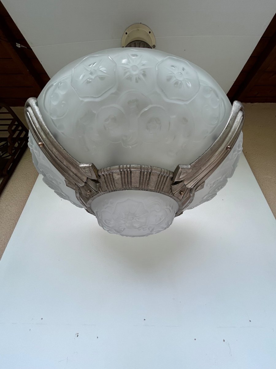 Muller Frères Luneville Art Deco Chandelier -photo-3