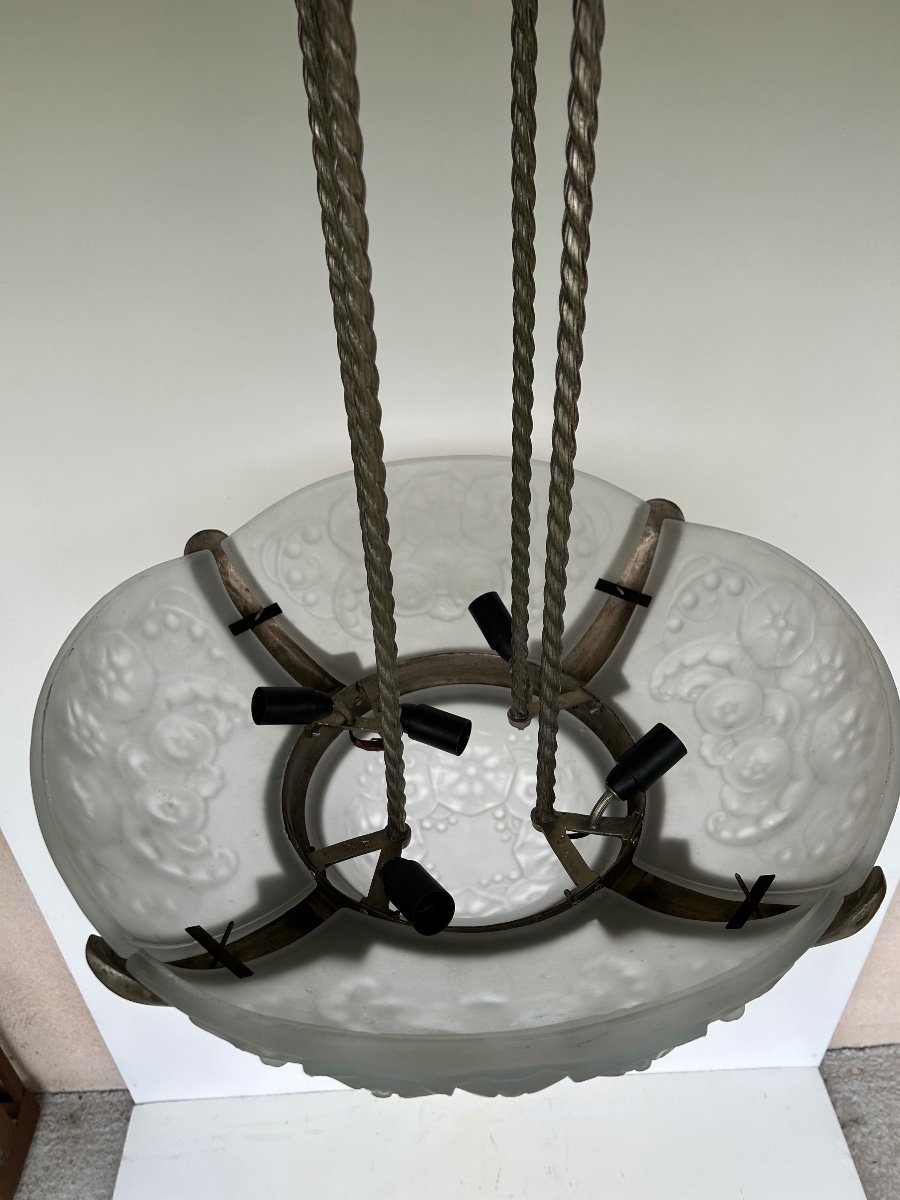 Muller Frères Luneville Art Deco Chandelier -photo-2