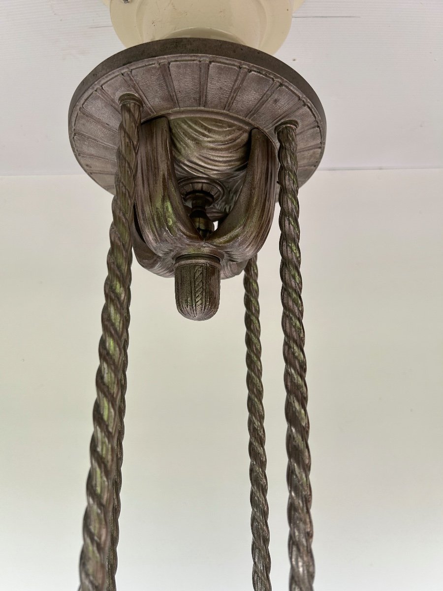 Muller Frères Luneville Art Deco Chandelier -photo-3