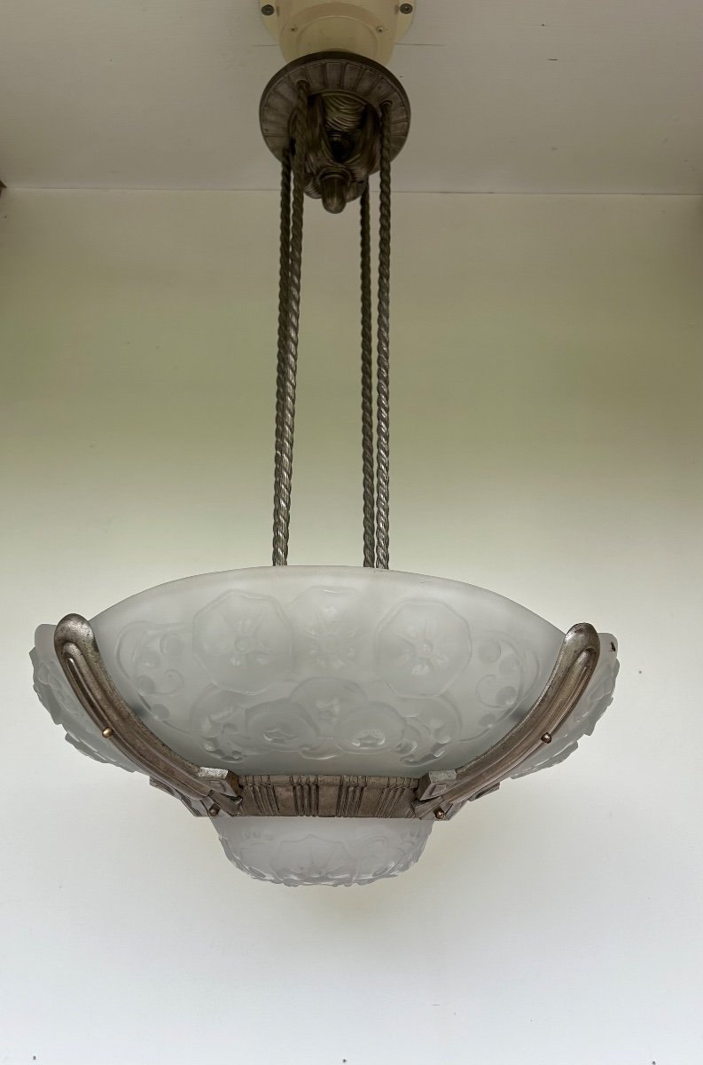 Muller Frères Luneville Art Deco Chandelier -photo-4