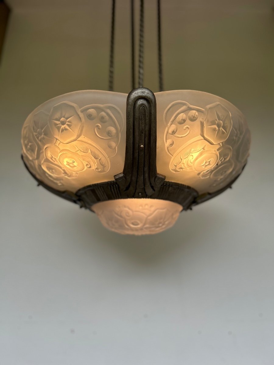 Muller Frères Luneville Art Deco Chandelier -photo-7