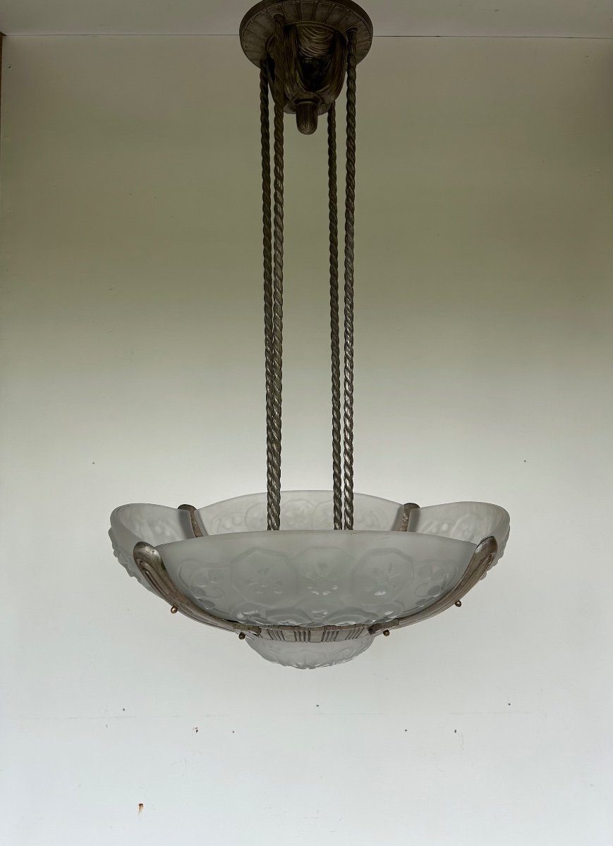 Muller Frères Luneville Art Deco Chandelier 