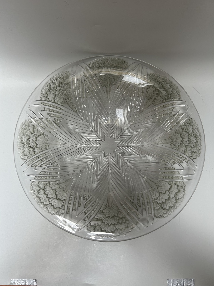 René Lalique Carnation Model Platter Created In 1932-photo-3