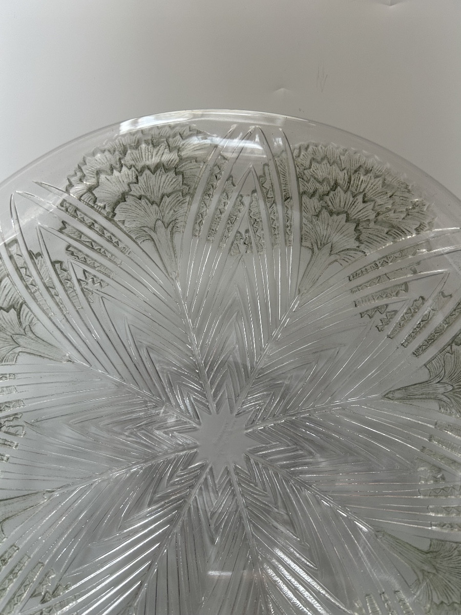 René Lalique Carnation Model Platter Created In 1932-photo-5