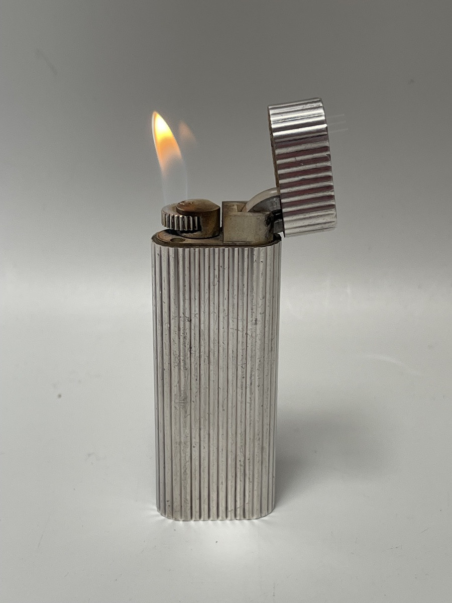 Briquet Cartier Métal Argenté-photo-4