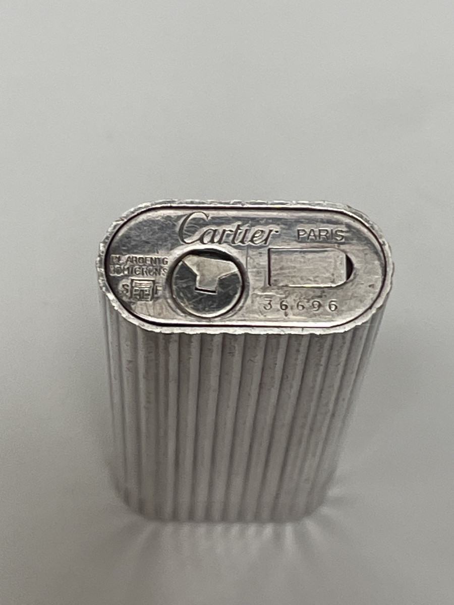 Briquet Cartier Métal Argenté-photo-5
