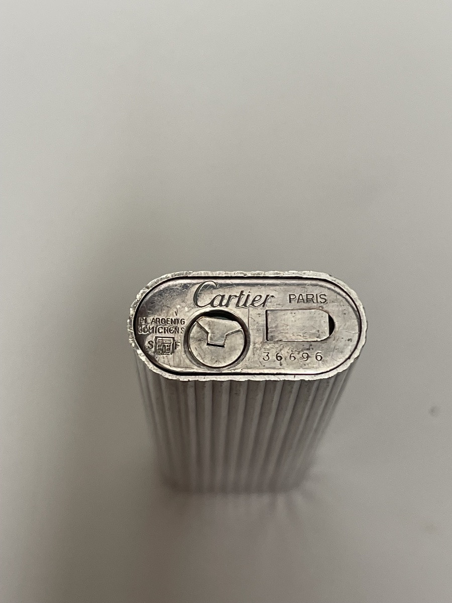 Briquet Cartier Métal Argenté-photo-6