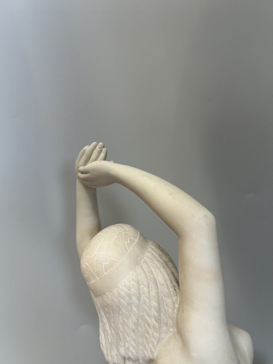 Sculpture art déco en albâtre signée E. Battiolia Firenze-photo-1
