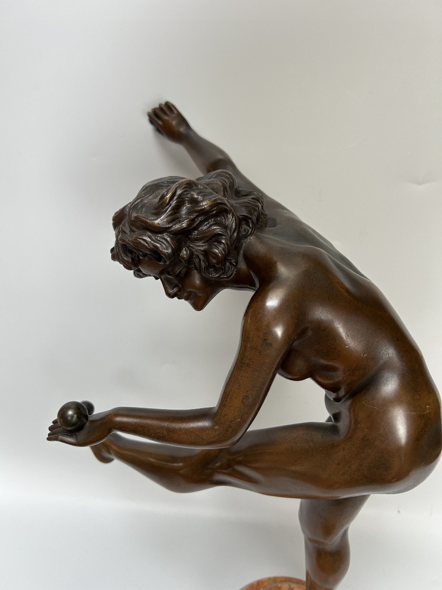 Claire Jeanne Colinet Art Deco Bronze “juggler”-photo-5