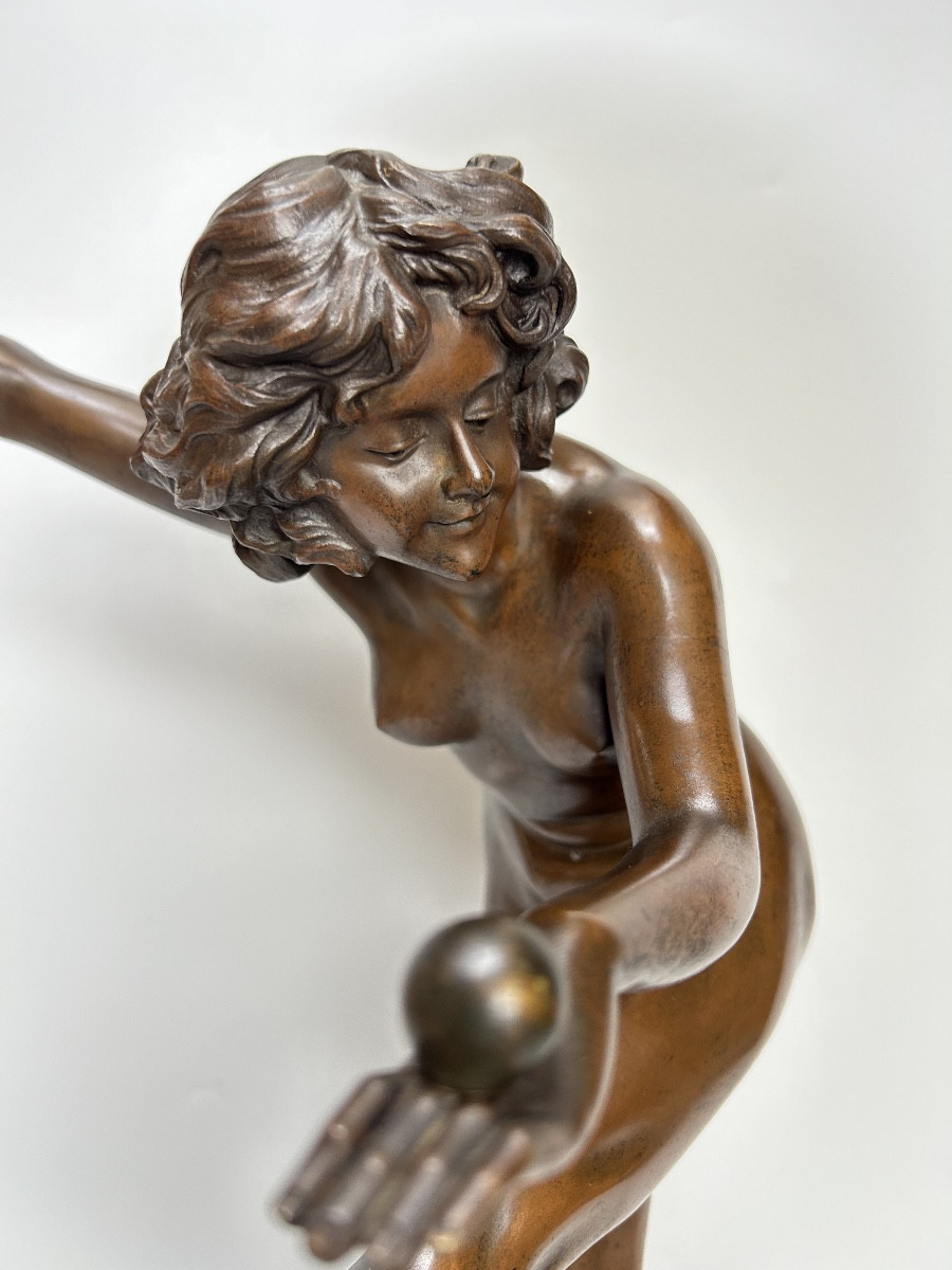 Claire Jeanne Colinet Art Deco Bronze “juggler”-photo-6