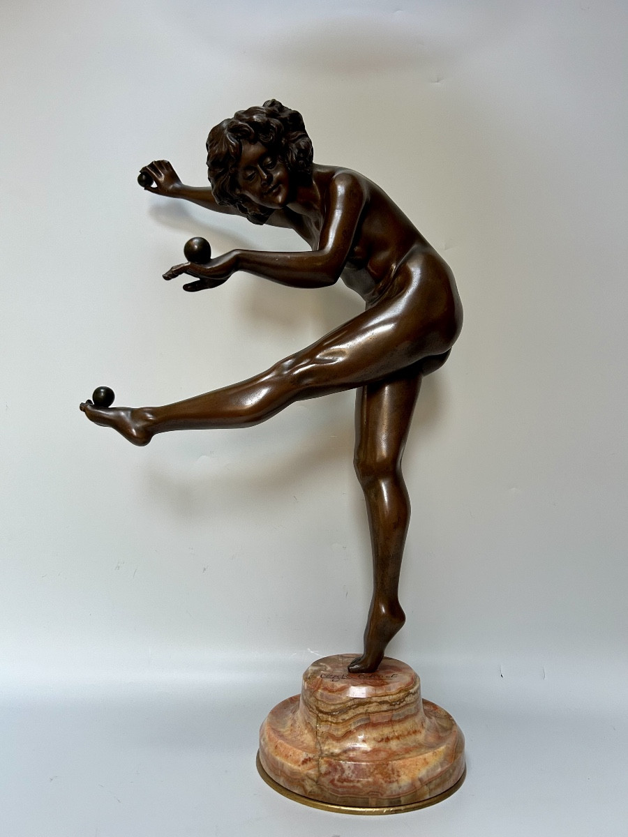 Claire Jeanne Colinet Art Deco Bronze “juggler”