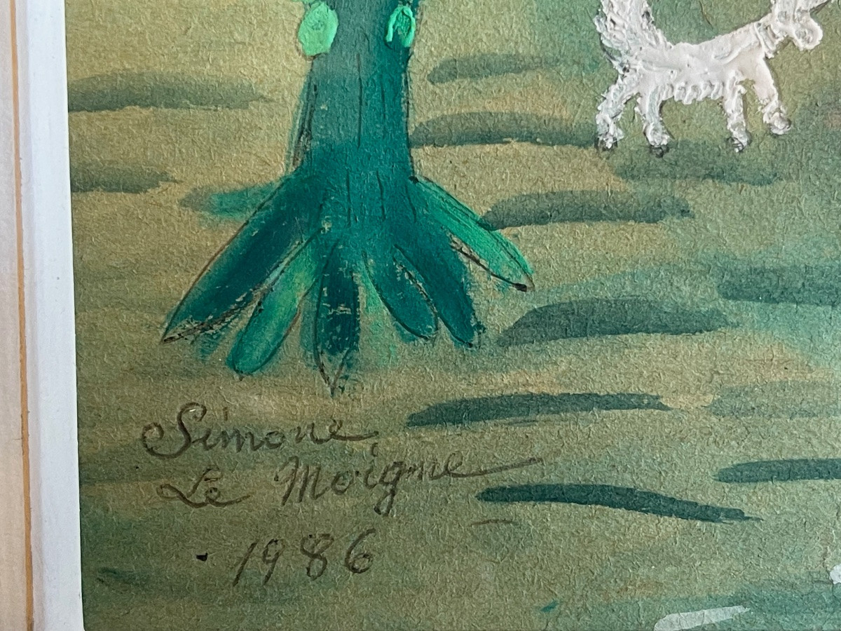 Simone Le Moigne Tableau Le Gâteau d'Anniversaire 1986-photo-1
