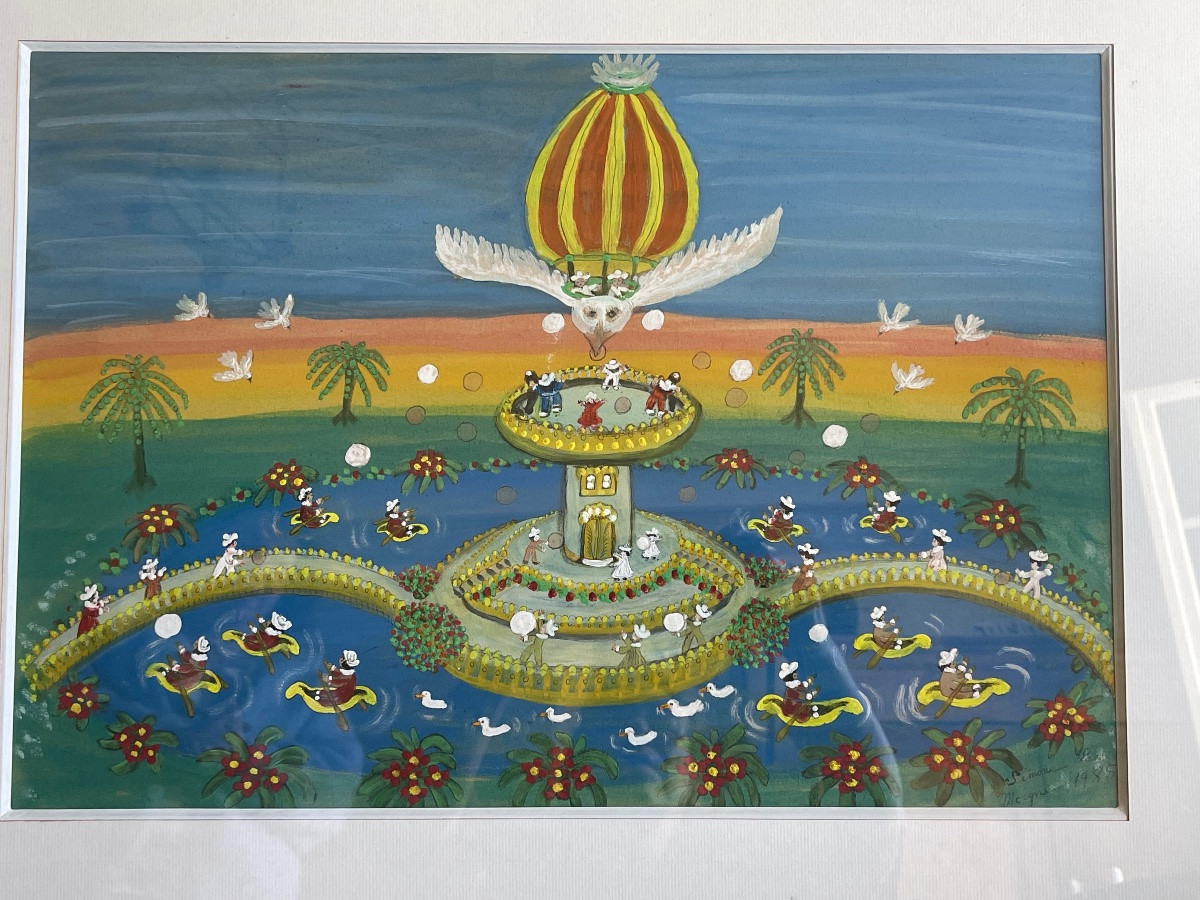 Simone Le Moigne Tableau" La Montgolfière" 1999-photo-2