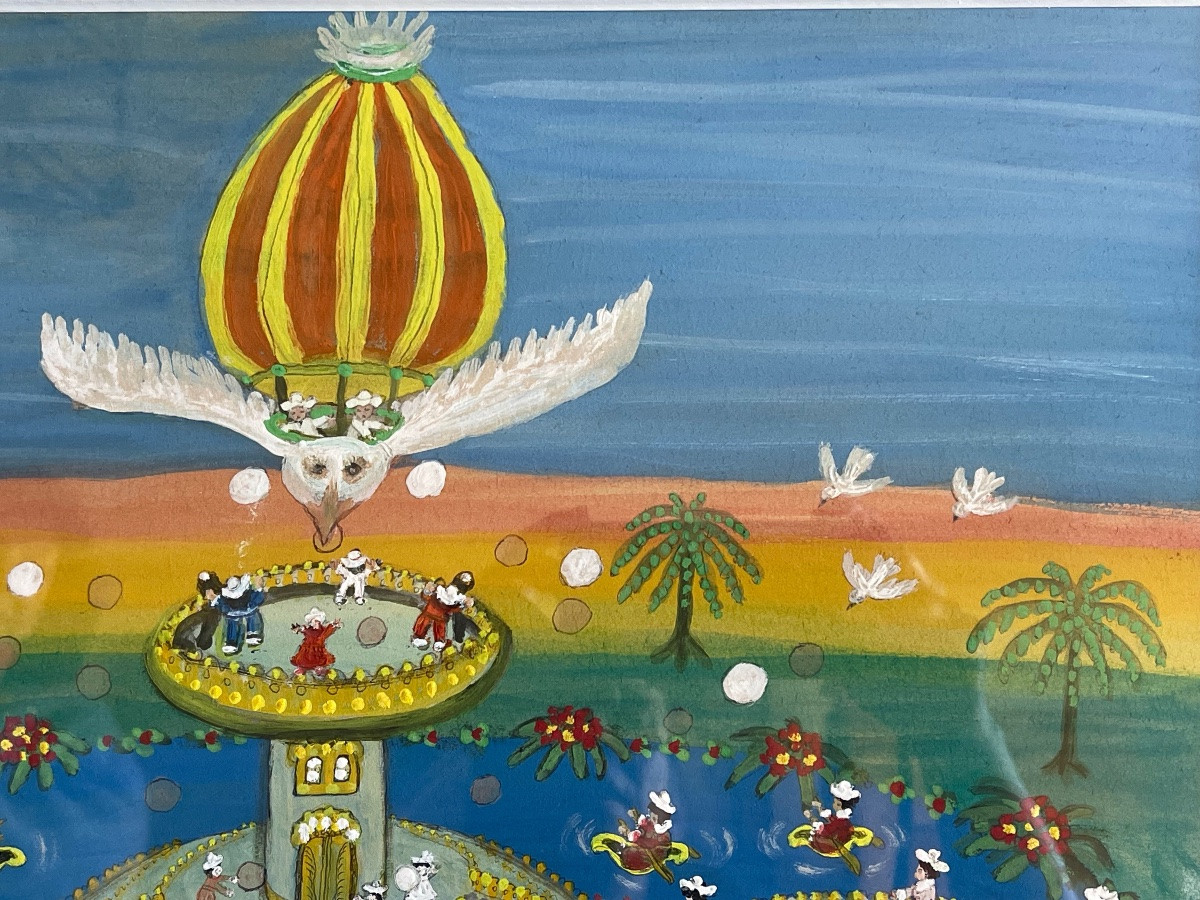 Simone Le Moigne Tableau" La Montgolfière" 1999-photo-2