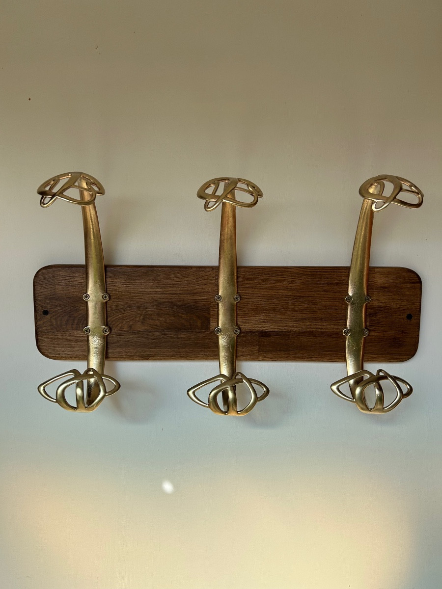 Set de 3 Patères Bronze Art Nouveau Attribué à Henry Van de Velde 