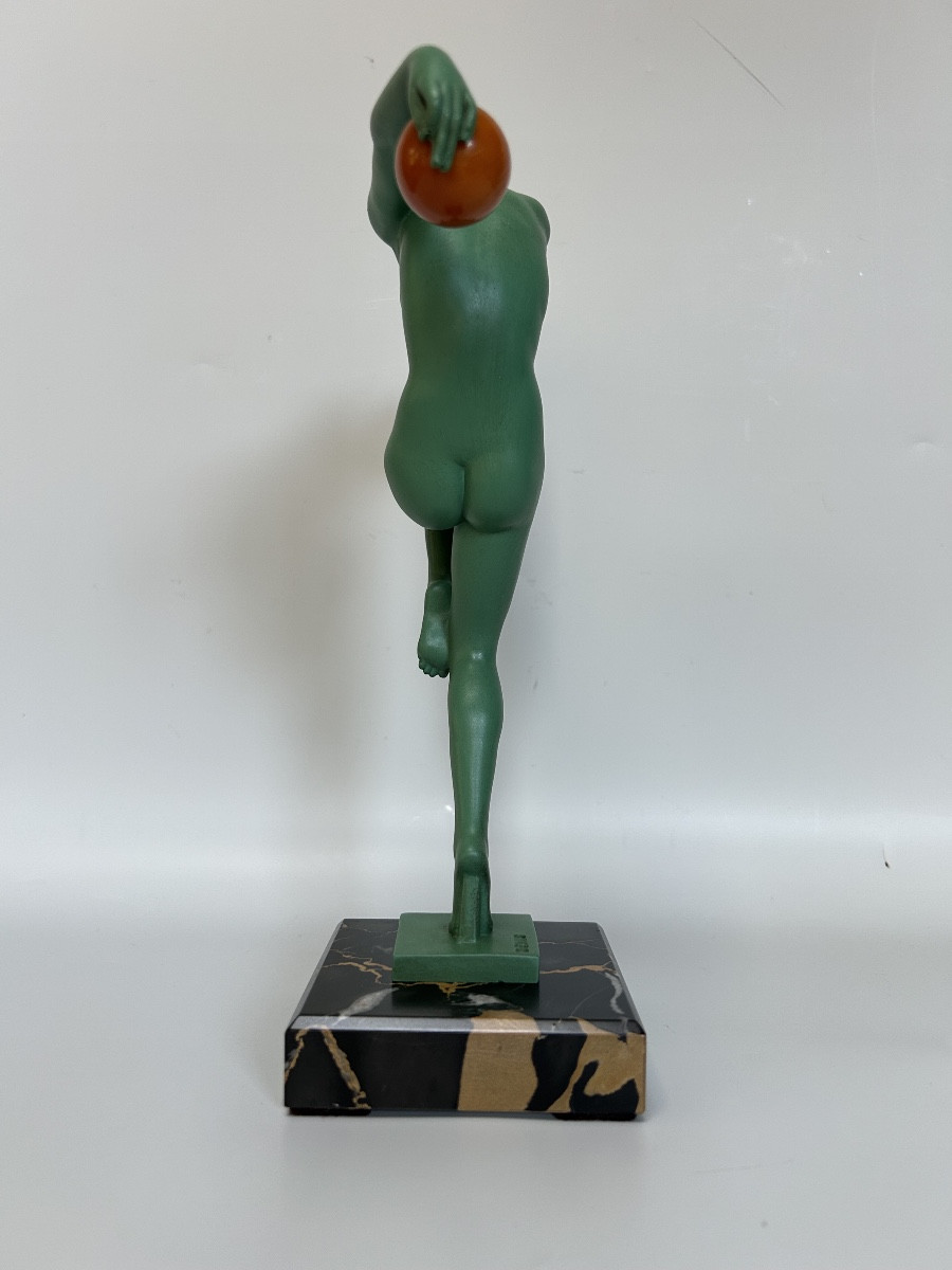 Max le Verrier sculpture art déco modèle danseuse aux boules-photo-2