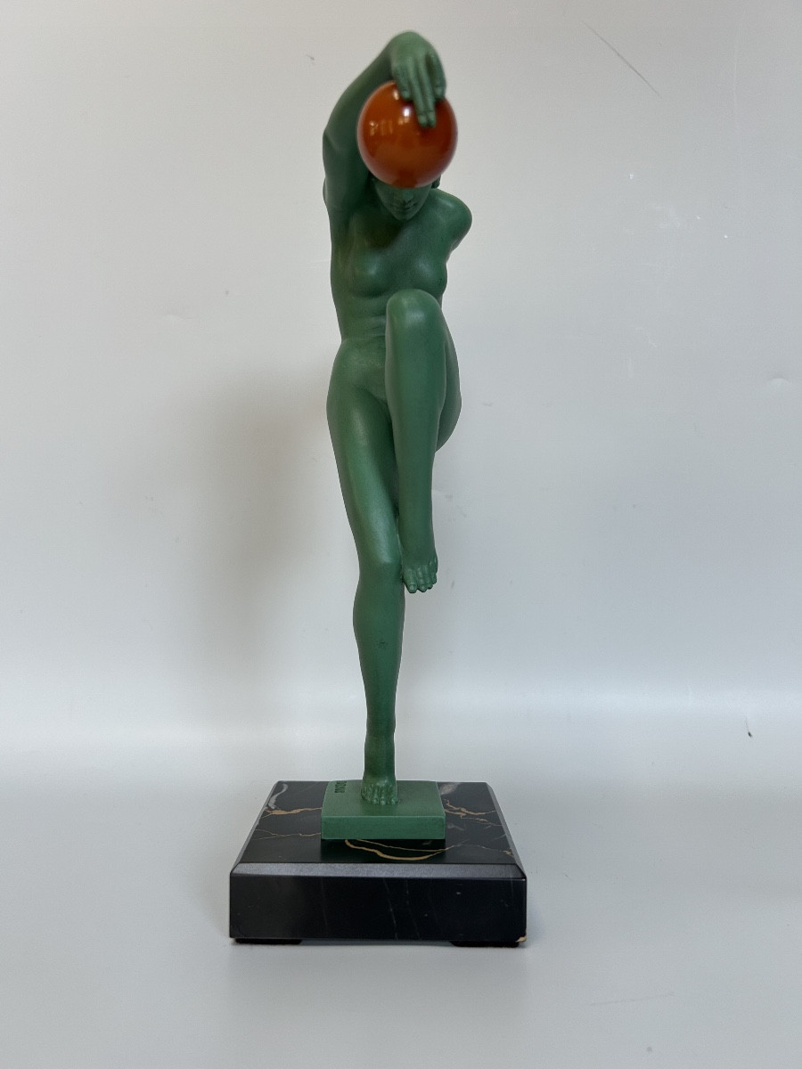 Max le Verrier sculpture art déco modèle danseuse aux boules-photo-3
