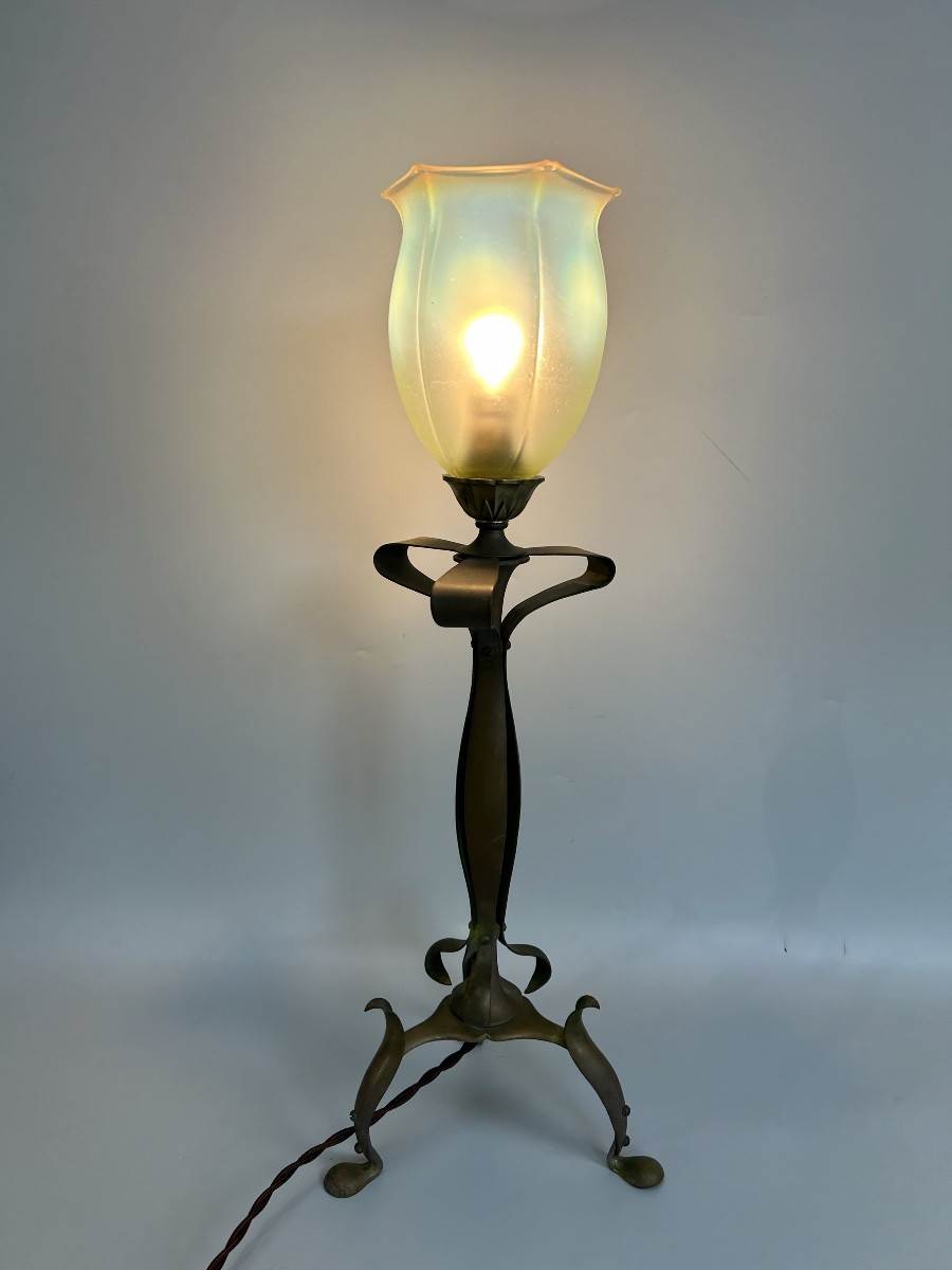 Lampe art nouveau dans le style de WAS. Benson-photo-3
