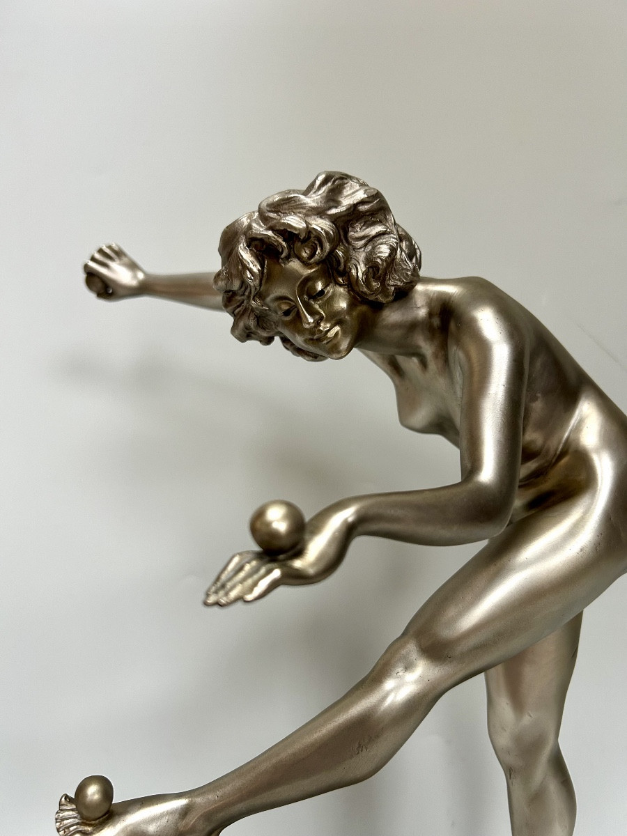 Claire Jeanne Roberte Colinet Bronze Art Deco Juggler -photo-2