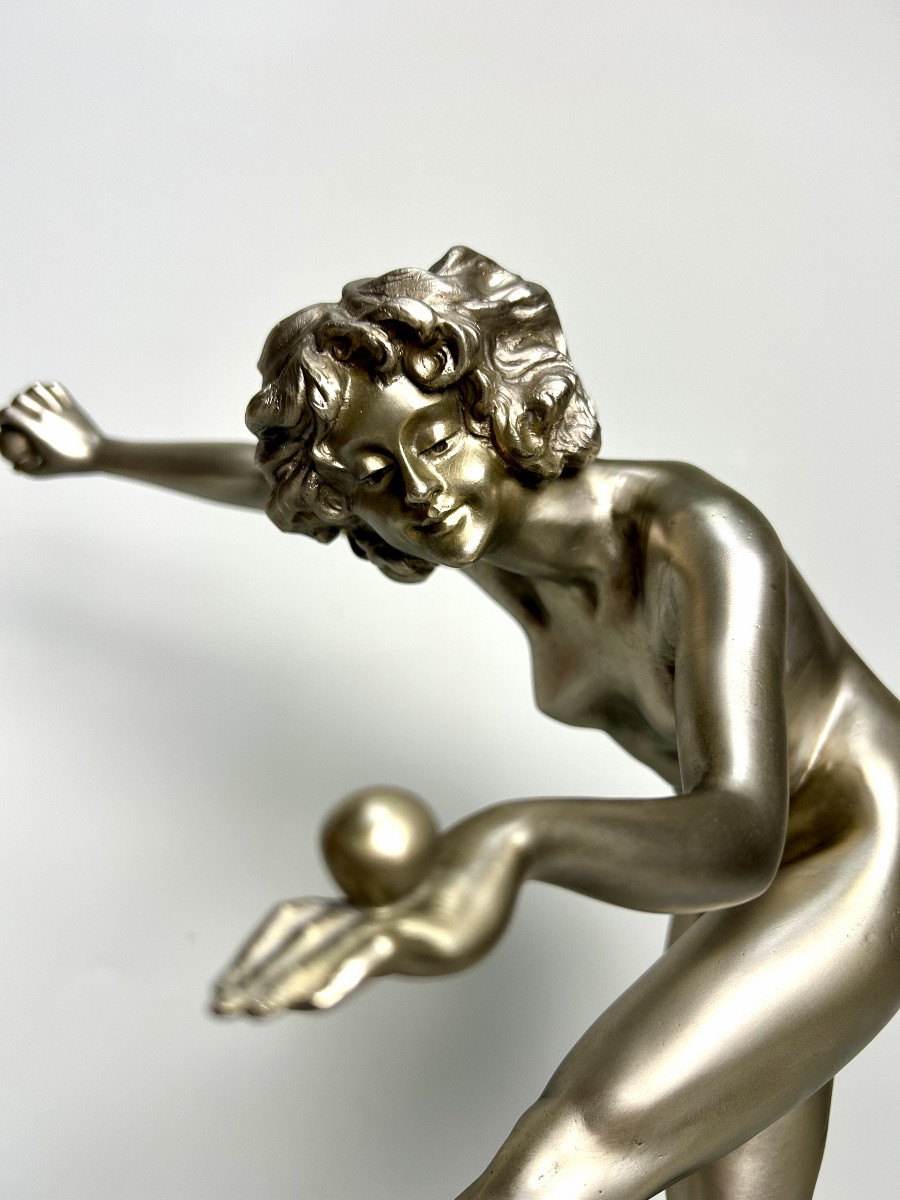 Claire Jeanne Roberte Colinet Bronze Art Deco Juggler -photo-4