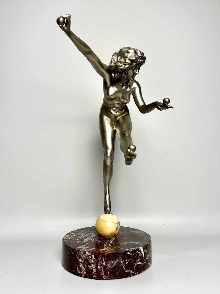 Claire Jeanne Roberte Colinet Bronze Art Deco Juggler -photo-6