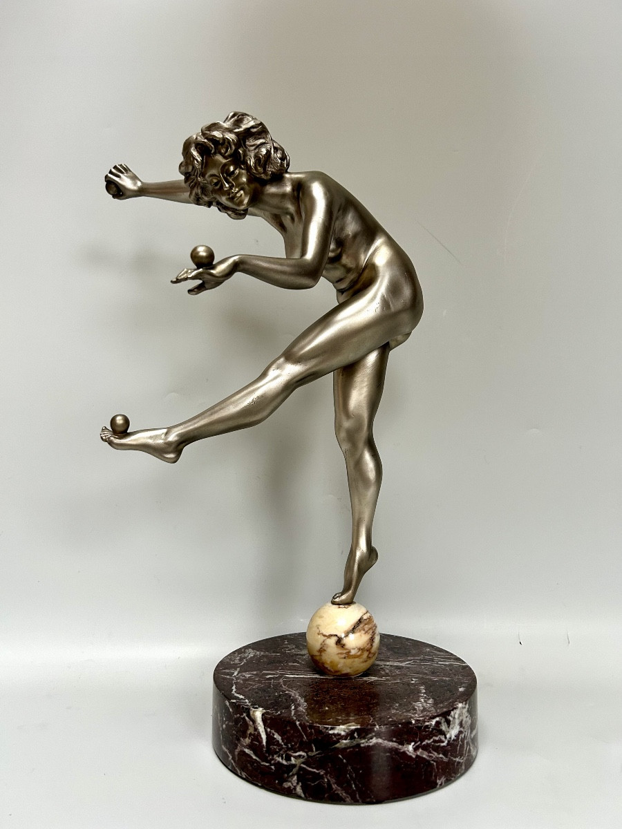 Claire Jeanne Roberte Colinet Bronze Art Deco Juggler 