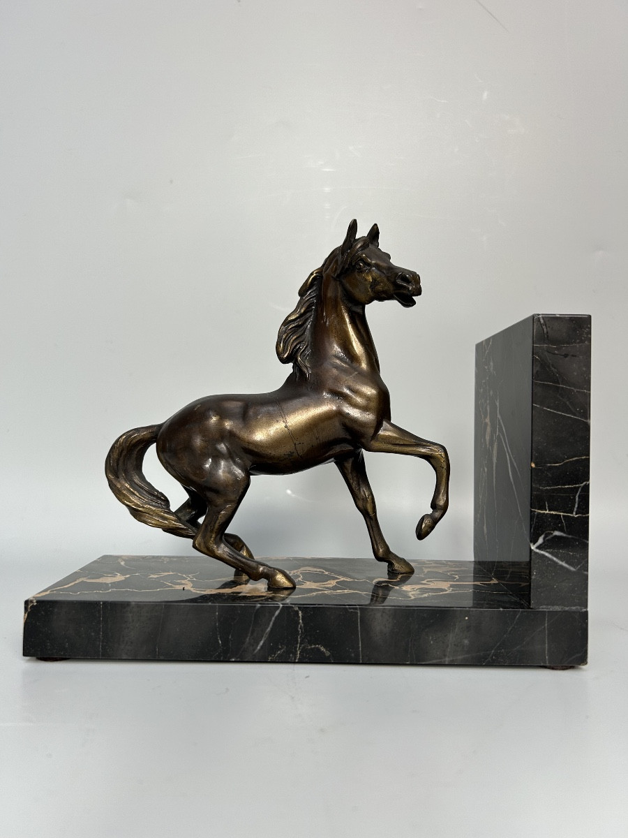 Paire de serre livres art déco signée M. Font-photo-2