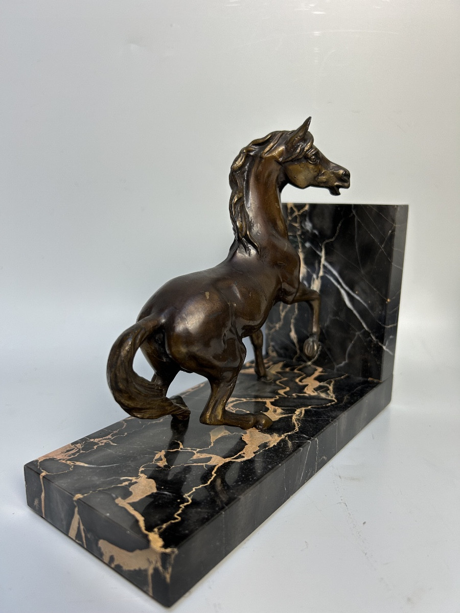 Paire de serre livres art déco signée M. Font-photo-2