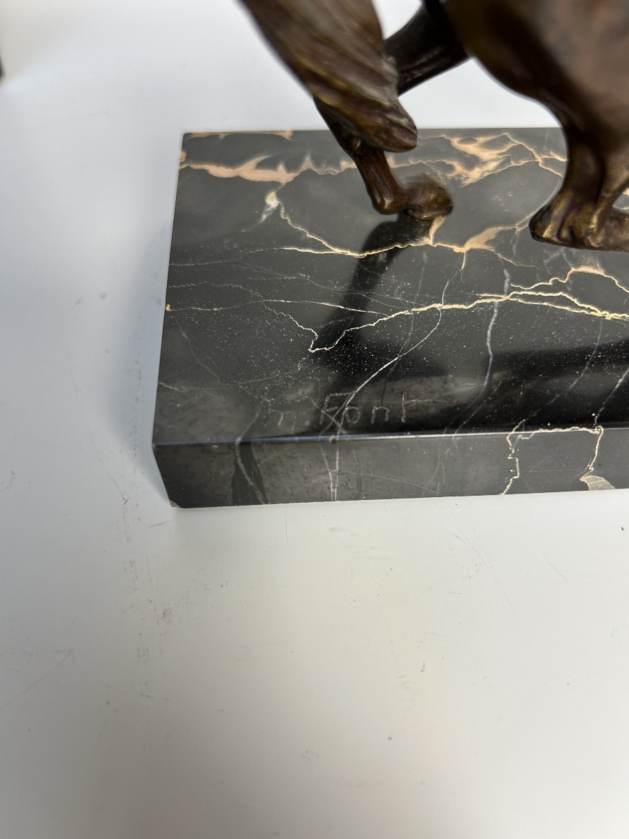 Paire de serre livres art déco signée M. Font-photo-5