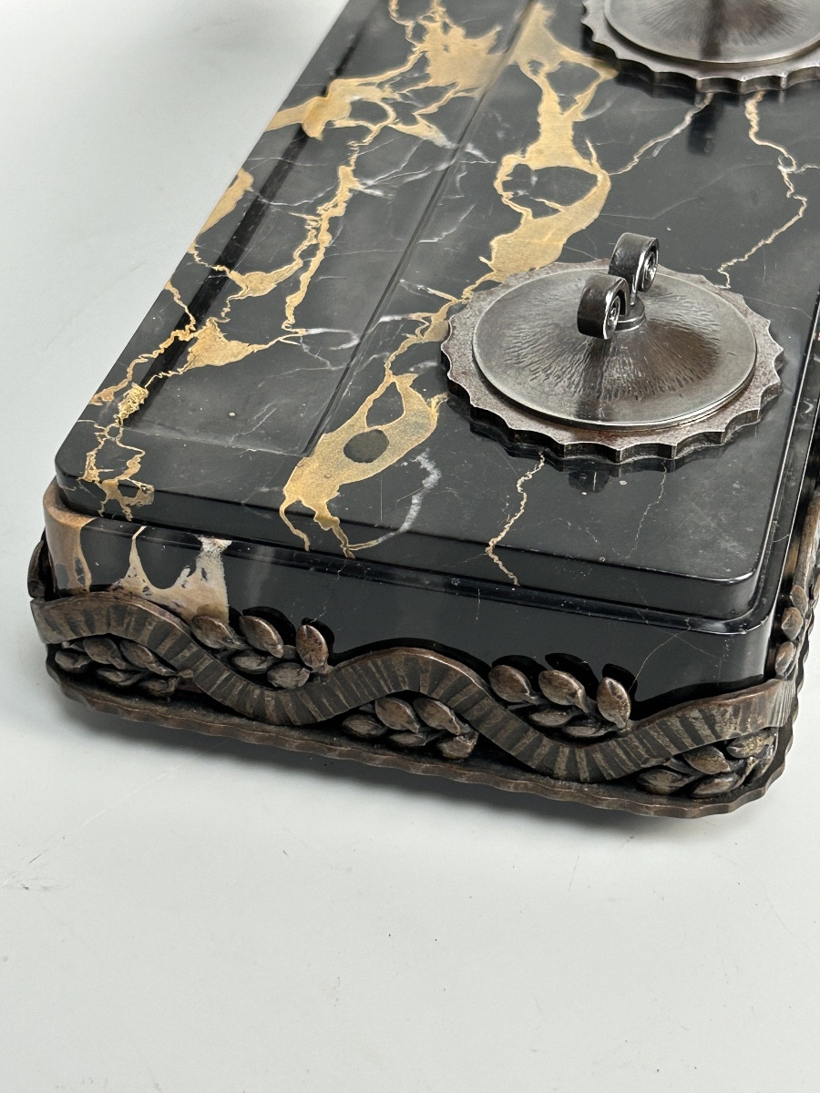 Edgar Brandt encrier art déco -photo-2