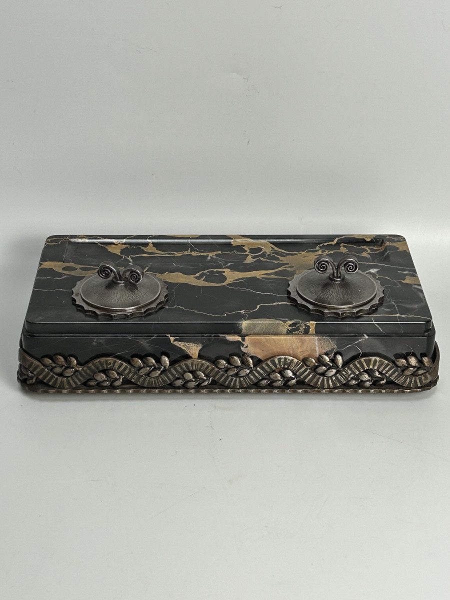 Edgar Brandt encrier art déco -photo-3