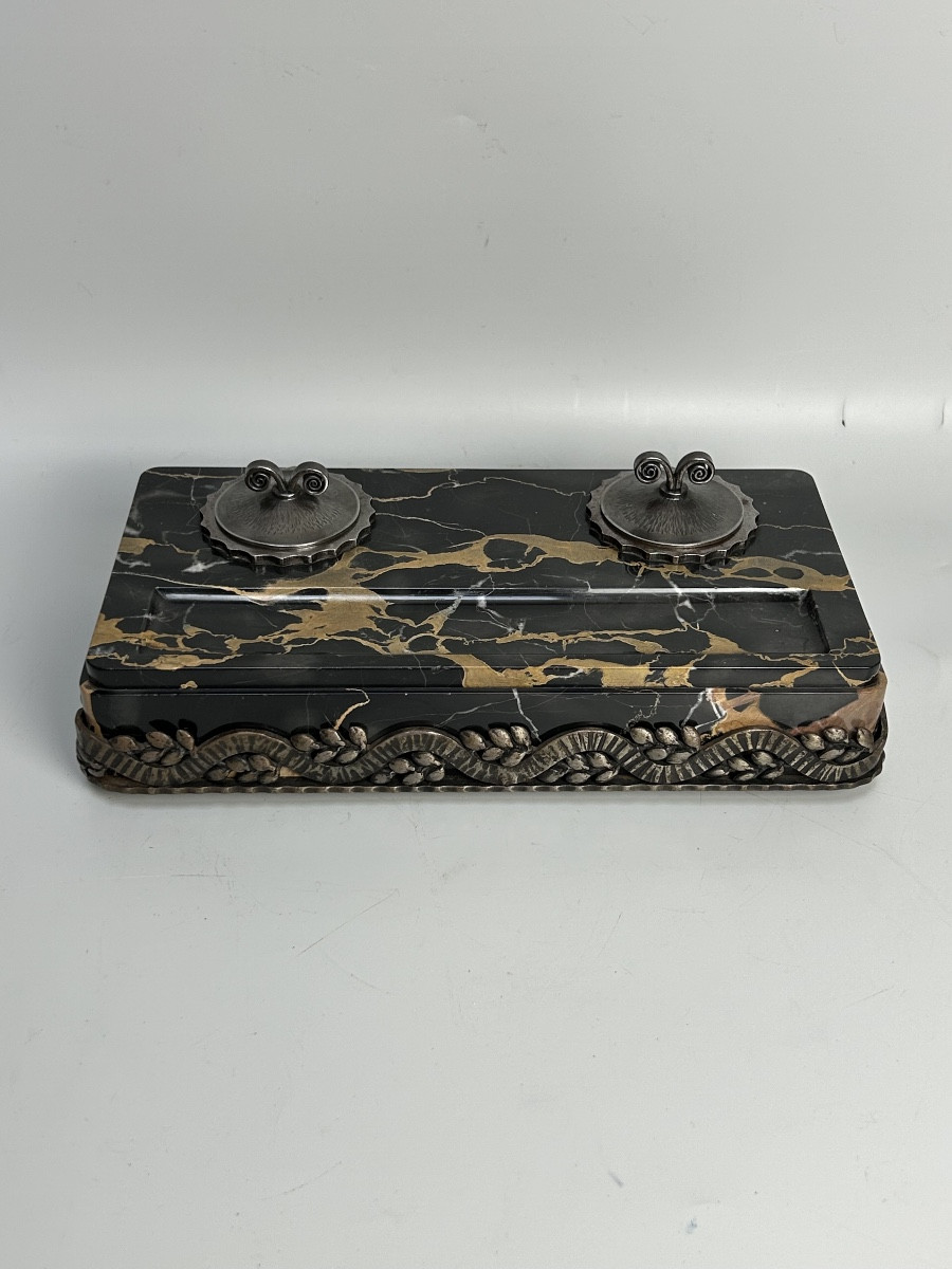 Edgar Brandt encrier art déco -photo-5