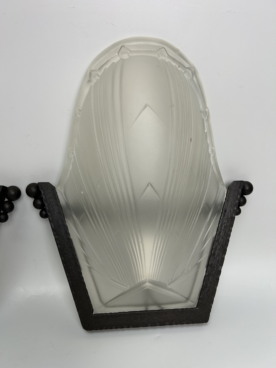 Pair Of Art Deco Wall Lights -photo-4