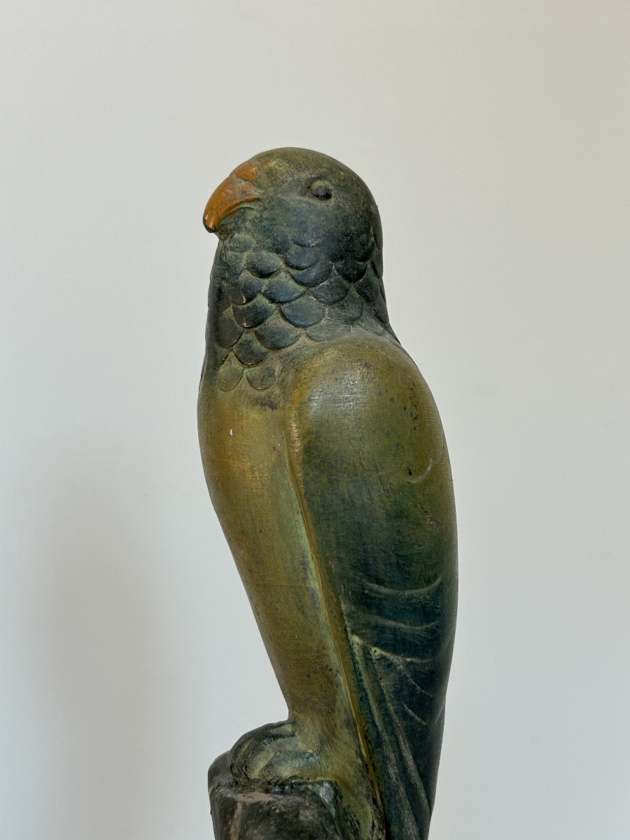 Sculpture art déco Perruche signée TED-photo-3