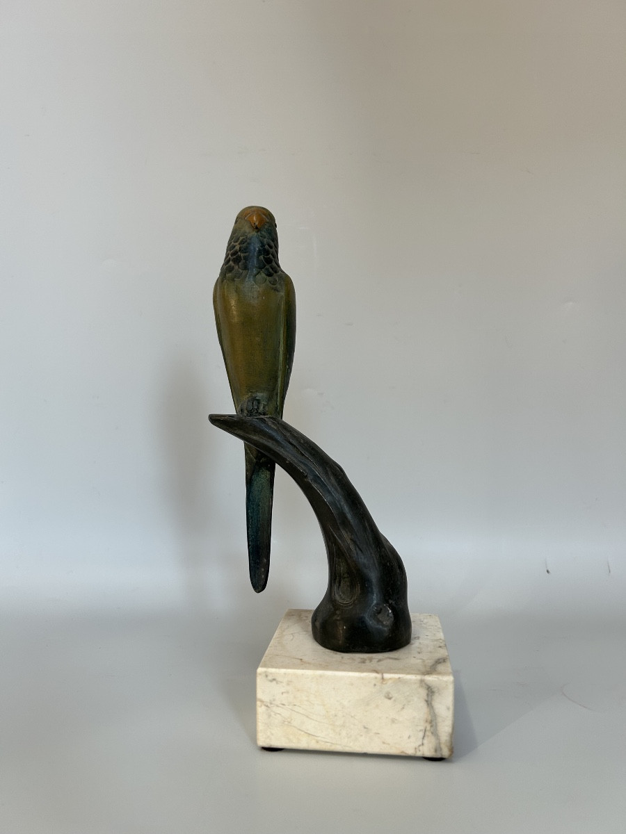 Sculpture art déco Perruche signée TED