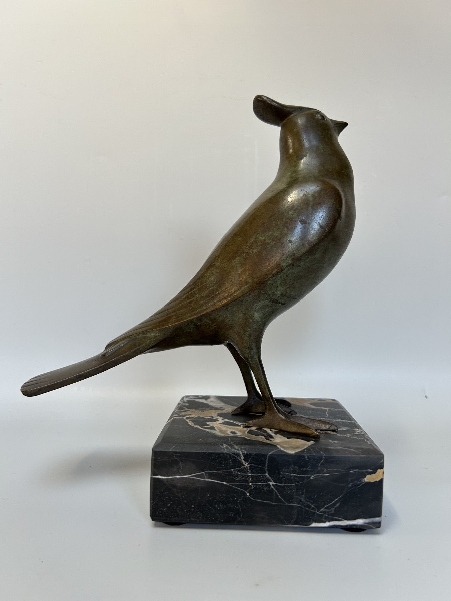 Art Deco Bronze Sculpture Signed M. Guillemard -photo-1