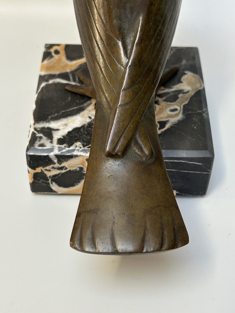 Art Deco Bronze Sculpture Signed M. Guillemard -photo-5