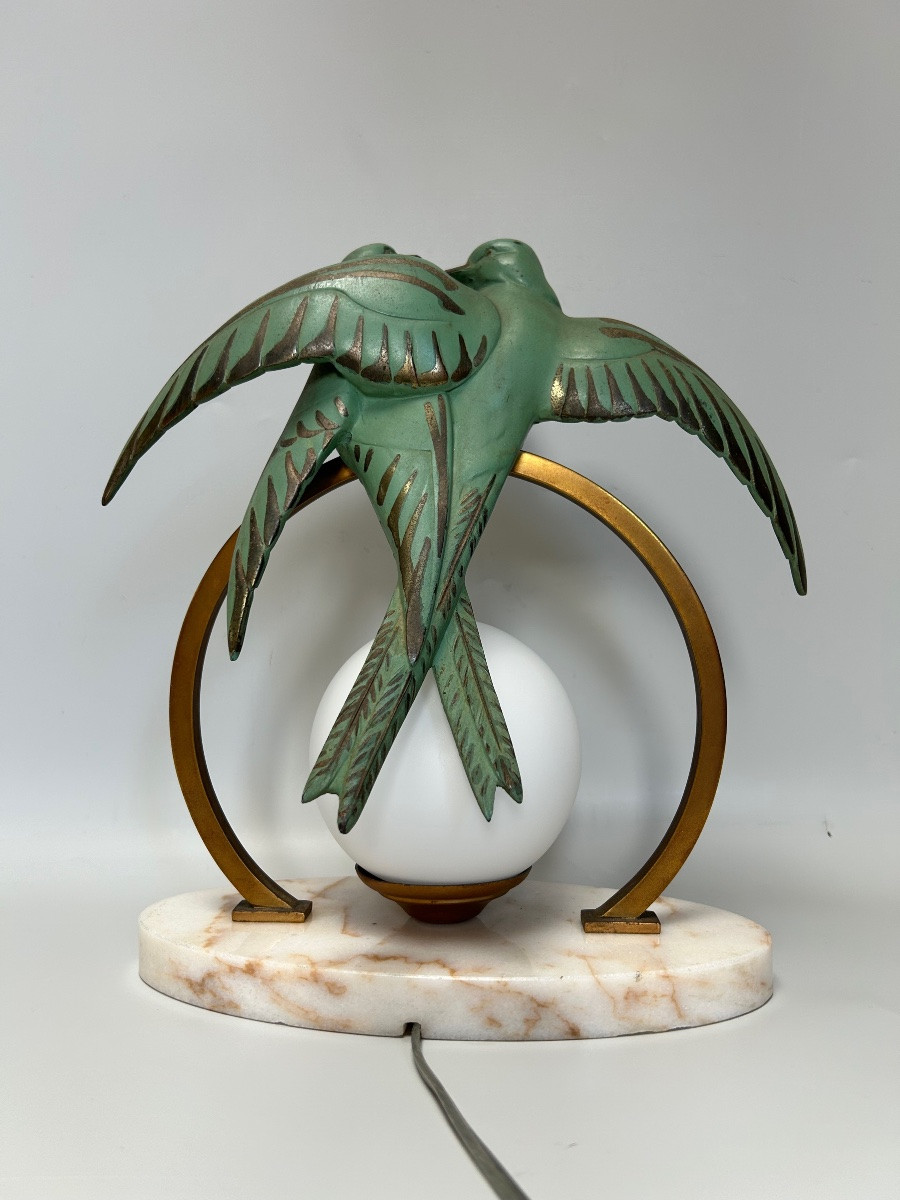 Art Deco Nightlight Attributed To H.de Vramy-photo-2