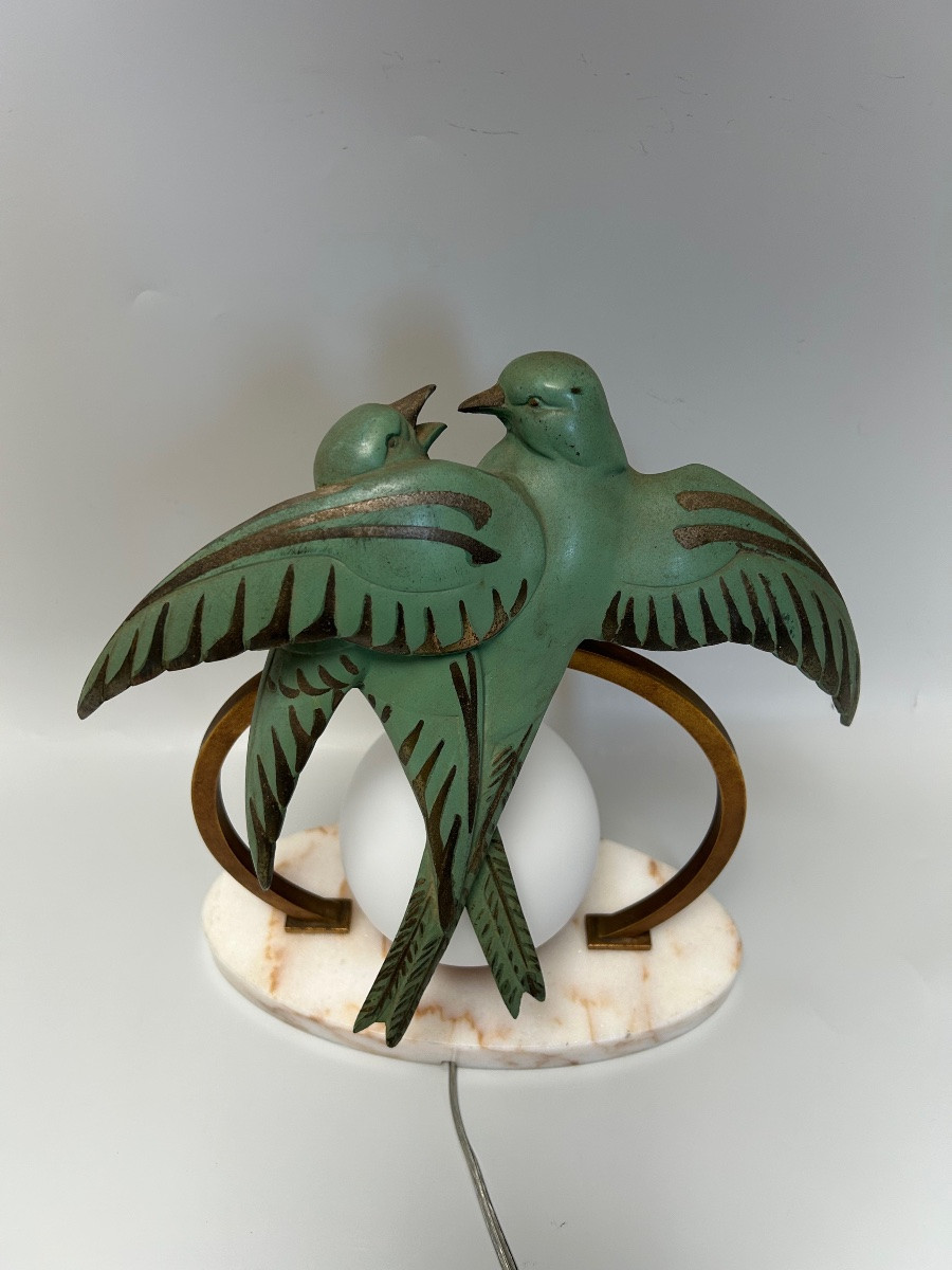 Art Deco Nightlight Attributed To H.de Vramy-photo-3